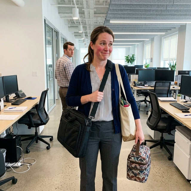 A Man at Work Said I Looked “Dressed Down.” It Wasn’t My Outfit — It Was the Three Bags.