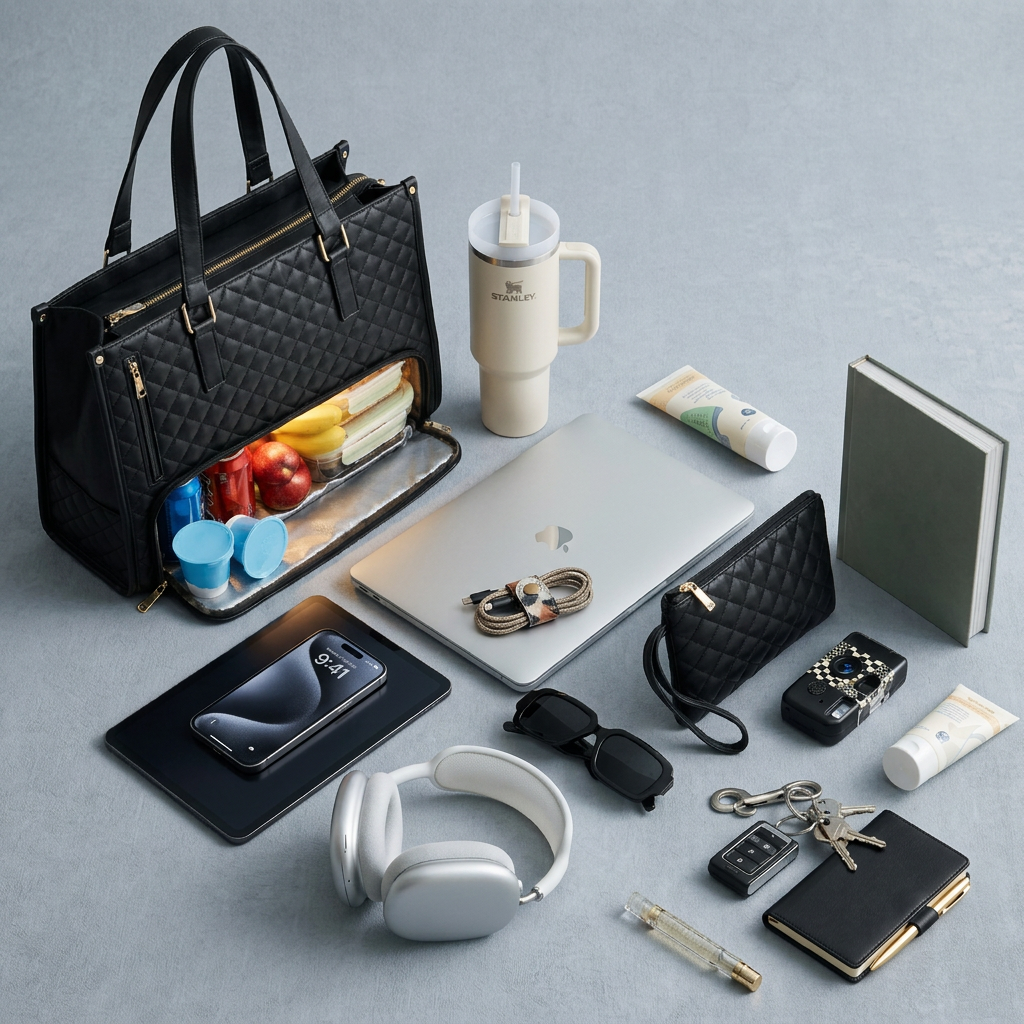 Full workday fits inside the tote